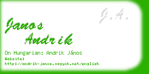 janos andrik business card